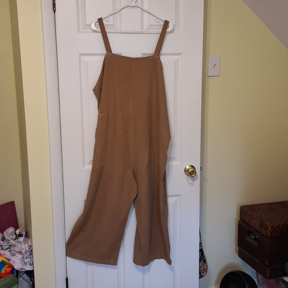Universal Thread sz XXL, Nutmeg brown, linen blend, wide leg jumpsuit.